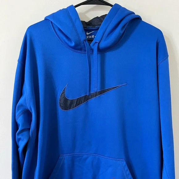 Nike Men's Therma-Fit Blue Graphic Pullover Hooded Sweatshirt Size XL - Picture 2 of 10